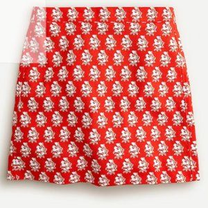 Stretch grasscloth mini skirt in classic block print